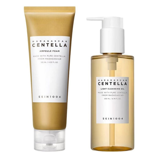 SKIN1004 - Madagascar Centella Double Cleansing Duo - 325ml - Cleansing Oil + Ampoule Foam - Voor Gevoelige Huid